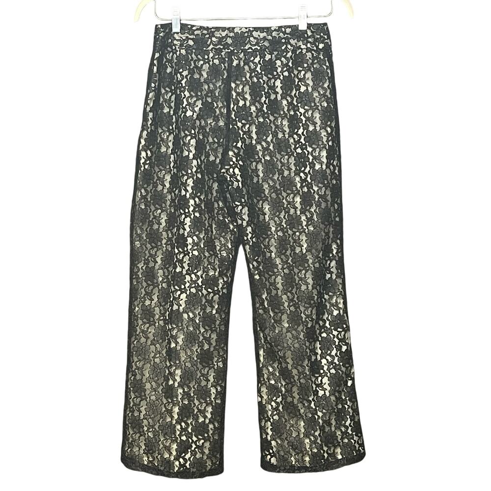 Worthington black lace pant lined formal witchy romantic goth whimsygoth size 10 - Picture 2 of 4